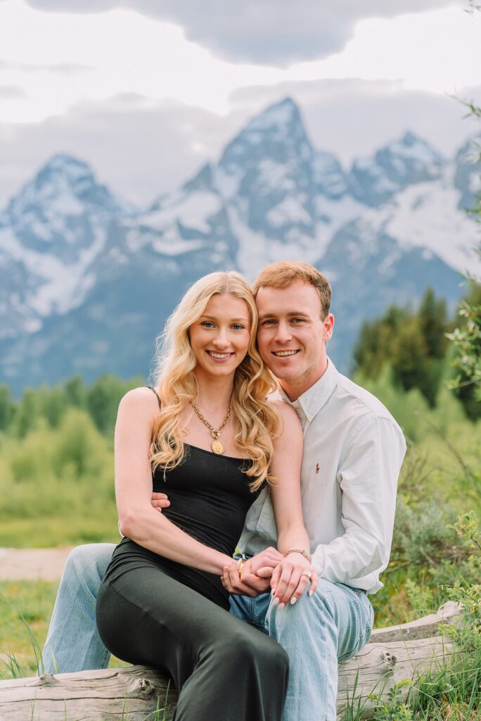 Grand Teton proposal photographer Schwabacher Landing surprise riverside proposal Grand Teton National Park early summer engagement photos Jackson Hole Wyoming mountain backdrop proposal photography Grand Tetons proposal photos grand tetons