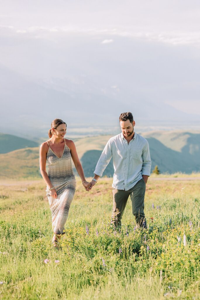summer mountain proposal Jackson Hole Jackson Hole surprise proposal ideas Teton mountain range engagement pictures