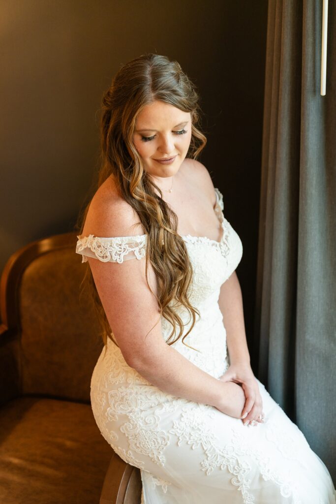 getting ready photos Teton Mountain Lodge Spa bride pre-wedding photos Bridal prep at Jackson Hole resort vow books and rings custom ring boxes