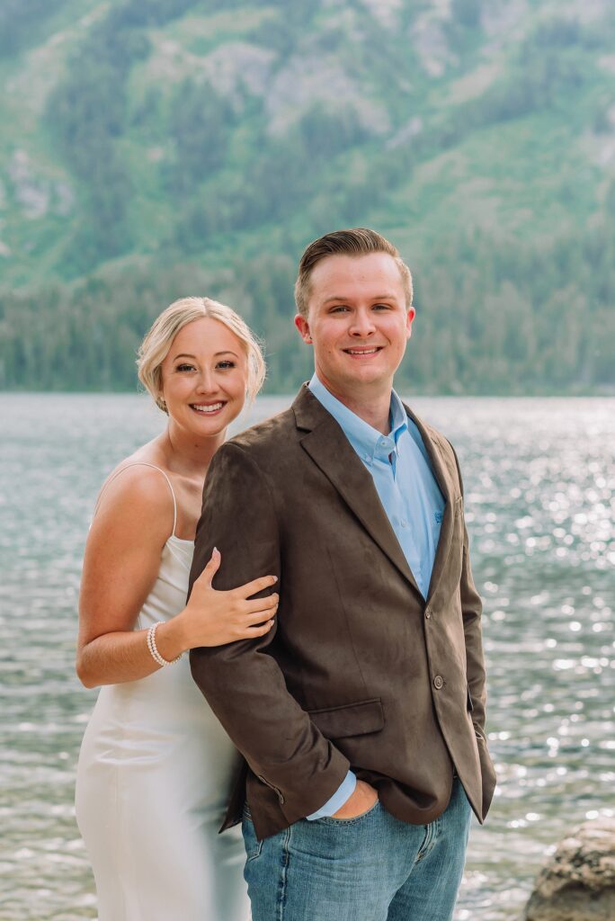 Jenny Lake elopement photos with family Jenny Lake stone staircase wedding photos Grand Teton National Park intimate wedding photography Jackson Hole elopement photographer for families Tetons Elopement Photographer