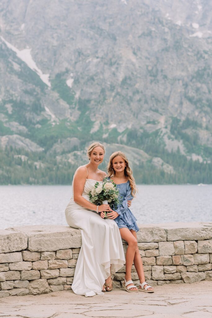 Jenny Lake elopement photos with family Jenny Lake stone staircase wedding photos Grand Teton National Park intimate wedding photography Jackson Hole elopement photographer for families Tetons Elopement Photographer