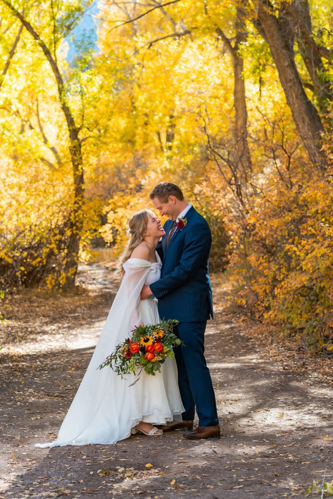 vintage wedding dress fall photography Utah autumn wedding couple portraits Utah fall foliage wedding couple portraits Southern Utah Wedding Photographer Fall Wedding Photography Utah Salt Lake Wedding Photographer