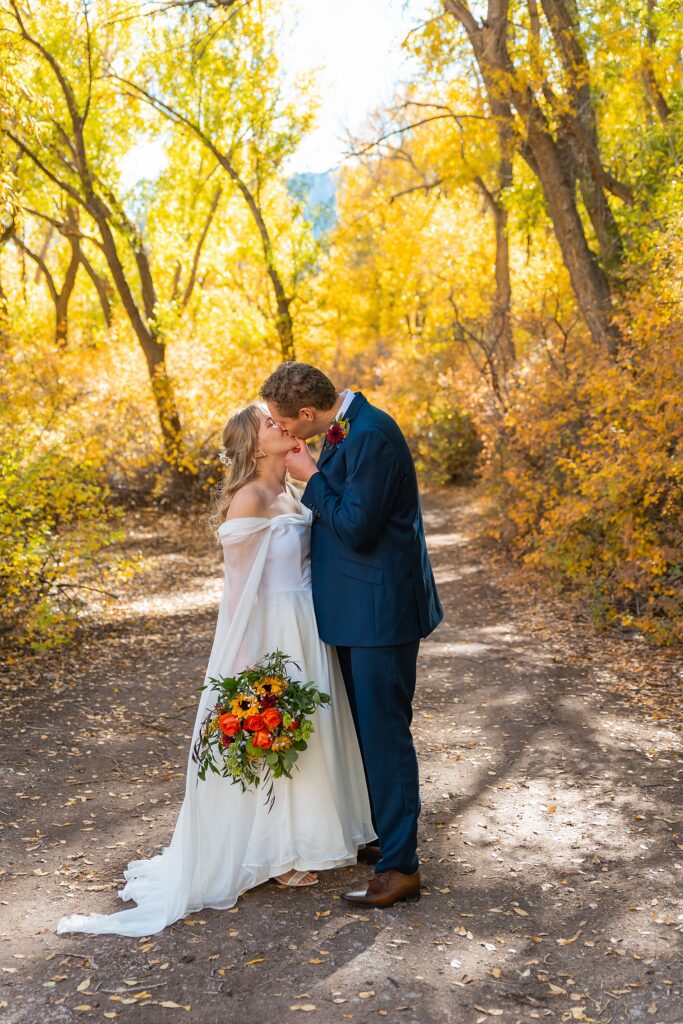 vintage wedding dress fall photography Utah autumn wedding couple portraits Utah fall foliage wedding couple portraits Southern Utah Wedding Photographer Fall Wedding Photography Utah Salt Lake Wedding Photographer