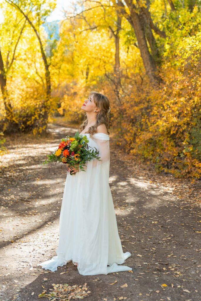 vintage wedding dress fall photography Utah autumn wedding couple portraits Utah fall foliage wedding couple portraits Southern Utah Wedding Photographer Fall Wedding Photography Utah Salt Lake Wedding Photographer
