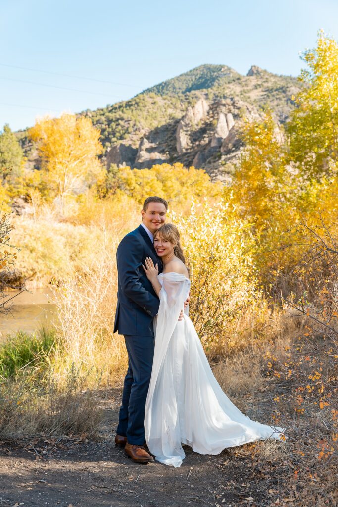 vintage wedding dress fall photography Utah autumn wedding couple portraits Utah fall foliage wedding couple portraits Southern Utah Wedding Photographer Fall Wedding Photography Utah Salt Lake Wedding Photographer