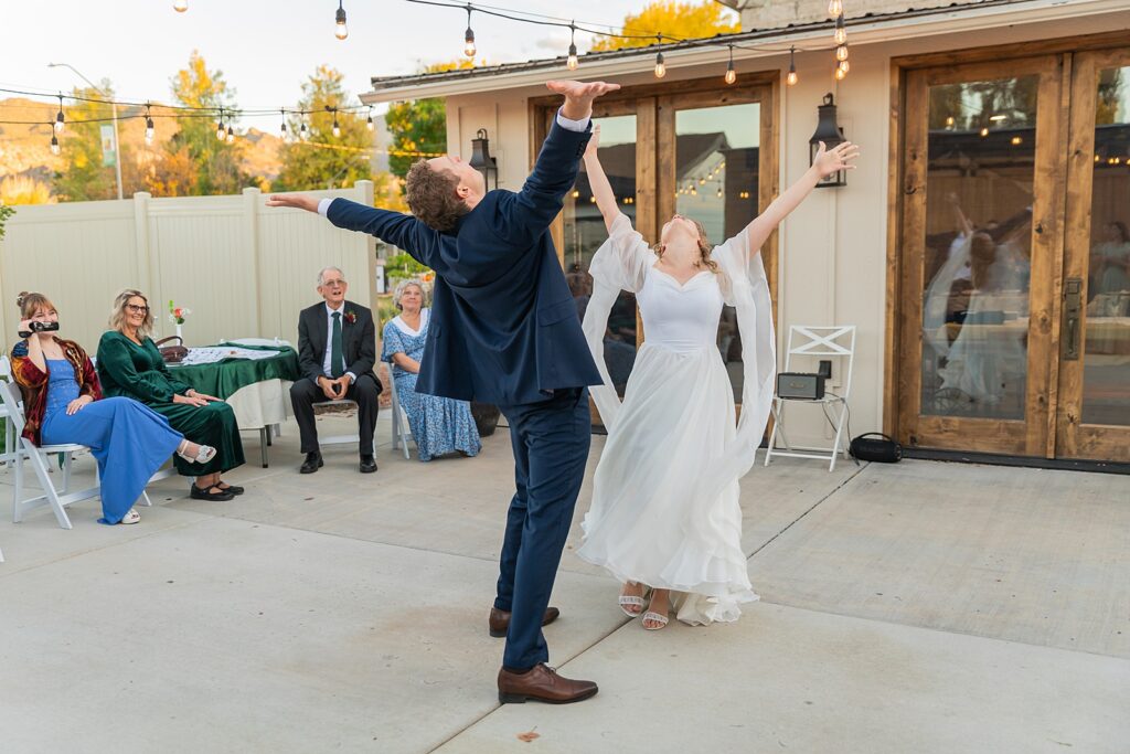 Utah fall wedding photographer Monroe Monroe Utah wedding reception photography Southern Utah Wedding Photographer Utah Wedding Photography dancing at wedding reception Greystone Monroe wedding venue photography