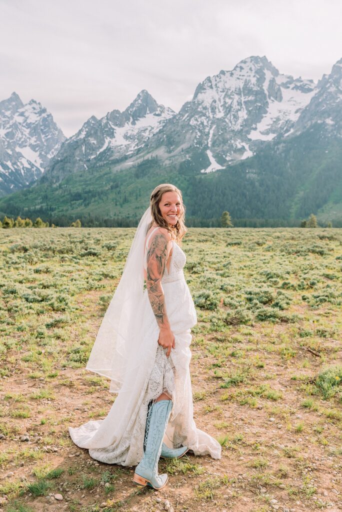 Cathedral Group Turnout wedding portraits Tetons Jackson Hole Wyoming wedding photography Grand Teton wedding photographer Teton mountain wedding photographer