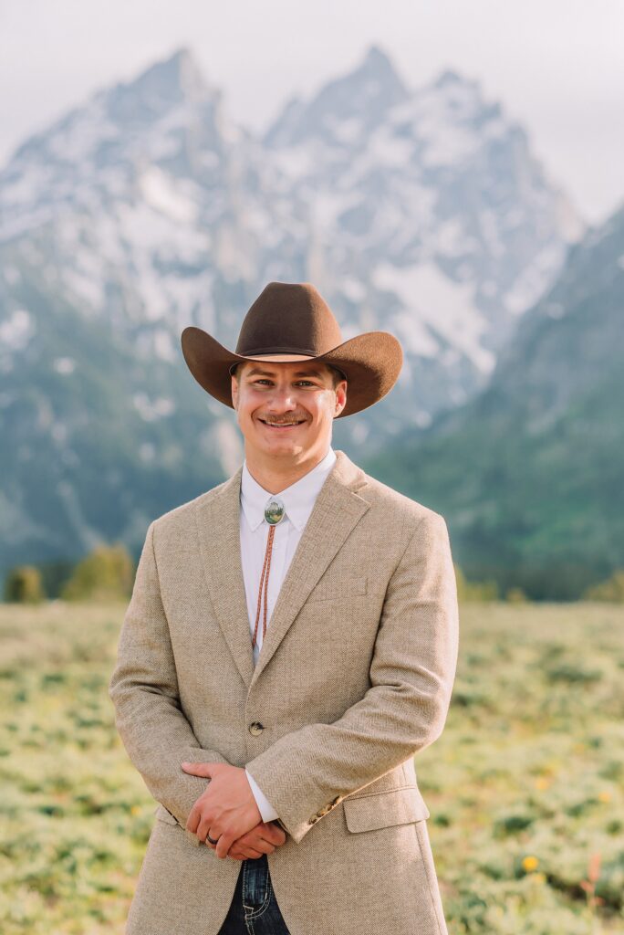 Cathedral Group Turnout wedding portraits Tetons Jackson Hole Wyoming wedding photography Grand Teton wedding photographer Teton mountain wedding photographer