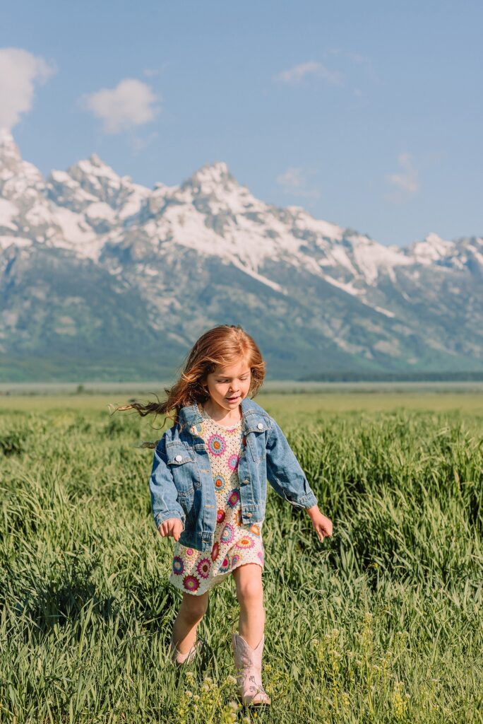 Grand Teton family photographer Mormon Row family photos at Mormon Row Wyoming Grand Tetons family photography June Mormon Row lupine family session Jackson Hole family photographer summer